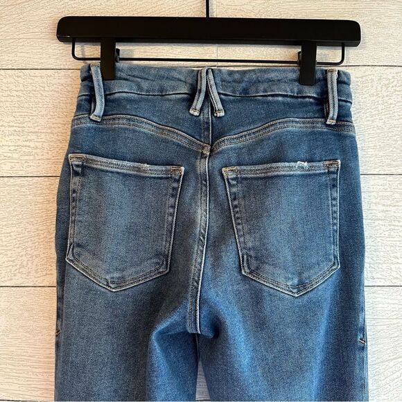 GOOD AMERICAN Good Legs Deep V Yoke Skinny Jeans in Indigo005 Size 0/25 - Picture 10 of 11